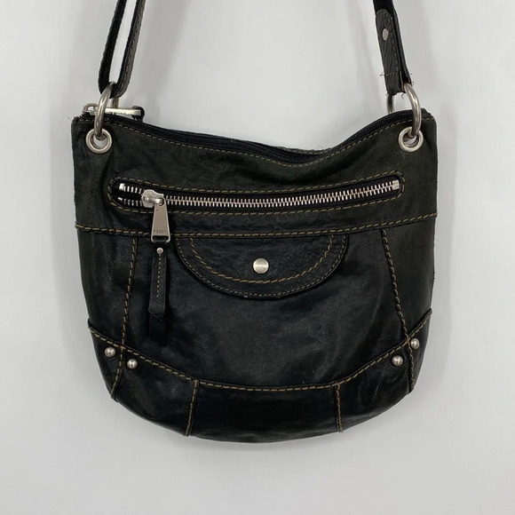 Fossil Long Live Vintage Sling Crossbody Bag Womens OS Brown Leather Pockets - Picture 3 of 15